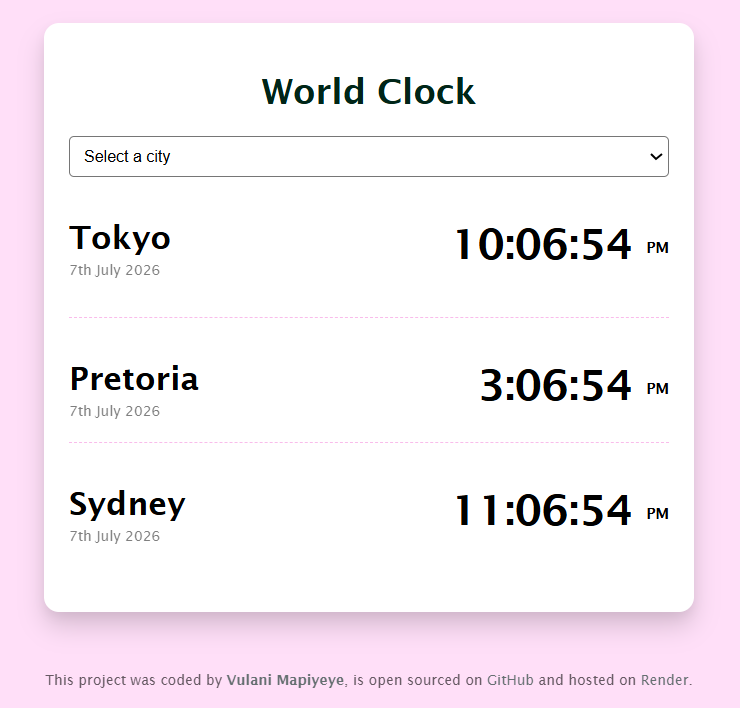 World Clock application