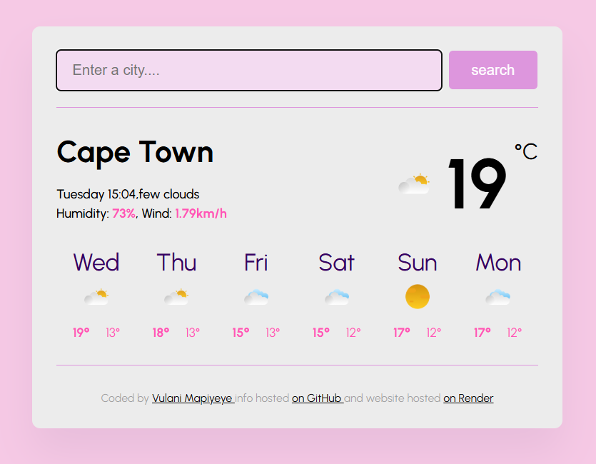 Weather Forecast application